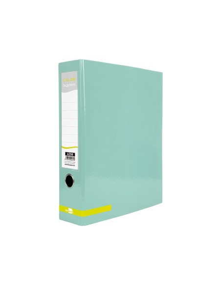 ARCHIVADOR PALANCA A4 FORRADO SIN RADO LOMO 80MM MENTA