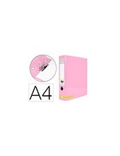 ARCHIVADOR PALANCA A4 FORRADO SIN RADO LOMO 80MM ROSA 2