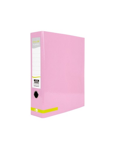 ARCHIVADOR PALANCA A4 FORRADO SIN RADO LOMO 80MM ROSA