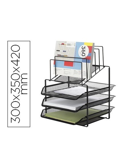 BANDEJA CLASIFICADORA METALICA REJILLA NEGRA 300X350X420 MM