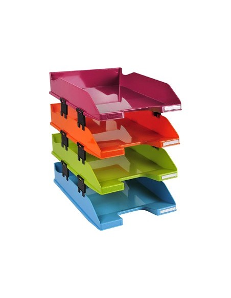 BANDEJA SOBREMESA EXACOMPTA ARLEQUIN SET 4 UD.SURT.346X254X243 MM