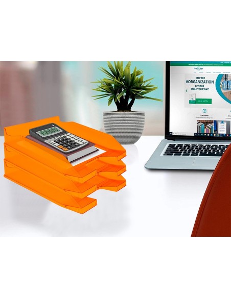 BANDEJA SOBREM.PLASTICO Q-CON.NARANJA TPTE.
