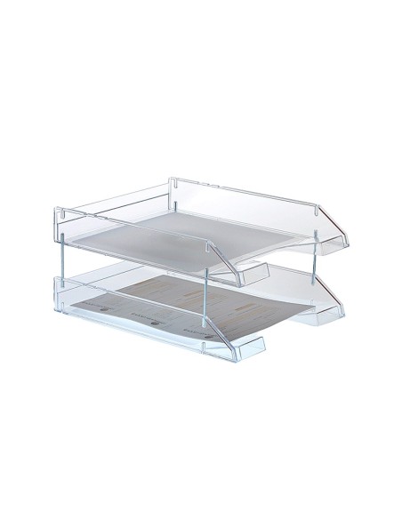 BANDEJA SOBREMESA ARCHIVO 2000 PLASTICO TPTE. CRISTAL 340X260X60 MM