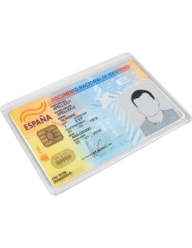 FUNDA PORTADOC Q-CONNECT DNI 130MC PVC TRANSP CON UÑERO 86X54 MM
