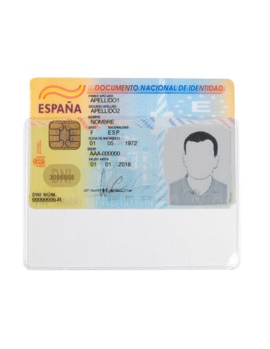 FUNDA PORTADOC Q-CONNECT DNI 130MC PVC TRANSP CON UÑERO 86X54 MM