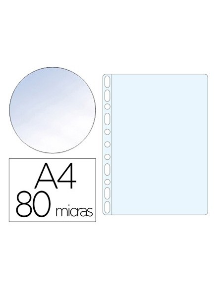 FUNDA MULTITALADRO Q-CON.A4 80 MC CRISTAL CAJA 1400 UD.