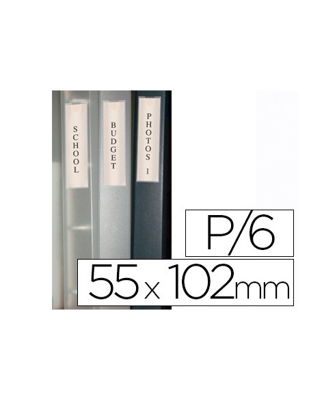 FUNDA AUTOADHESIVA Q-CONNECT PARA LOMO CARPETA 55X102MMPACK 6 U.
