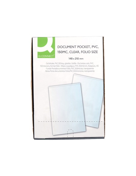 FUNDA PORTACARNET Q-CON.DINA5 150 MICRAS PVC TPTE.C/UÈERO 148X 210 MM