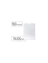 FUNDA PORTACARNET Q-CON.DINA7 150 MICRAS PVC TPTE.C/UÑERO 74 X 105 MM 2