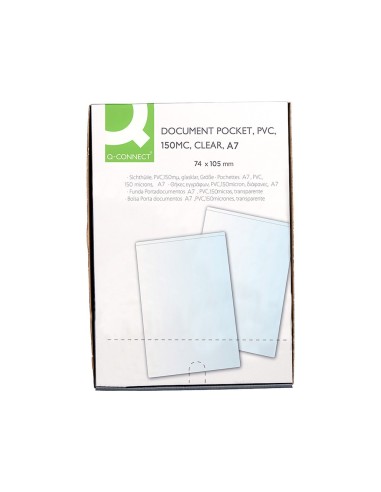 FUNDA PORTACARNET Q-CON.DINA7 150 MICRAS PVC TPTE.C/UÑERO 74 X 105 MM