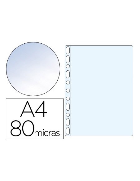 FUNDA MULTITALADRO ESSELTE A4 PP 80 MC 11 TALADR CRISTAL 100UD**71836