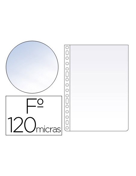 FUNDA MULTITALADRO ESSELTE FL PP 120MC CRISTAL 100 UD.