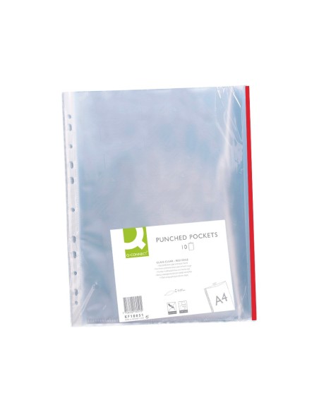 FUNDA MULTITALADRO Q-CON.DIN A4 70MC PP CRISTAL BORDE RJ.BOLSA 10 UDS