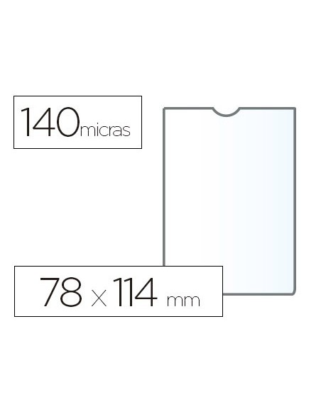 FUNDA PORTADOCUMENTO ESSELTE PLASTICO TPTE.140 MICRAS  78X114 MM