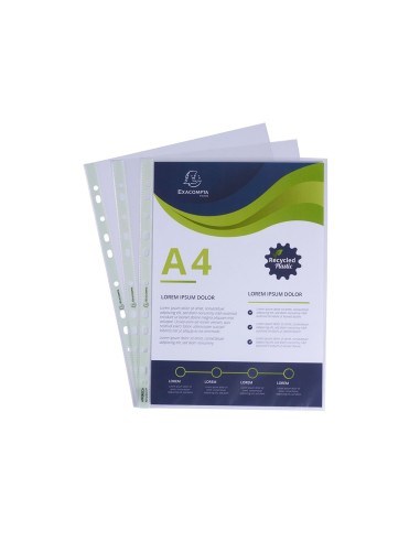 FUNDA MULTITALADRO EXACOMPTA RECICLADA PP 60 MC DIN A4 P.NARANJA 100U