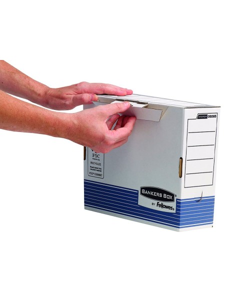 CAJA ARCHIVO DEFINITIVO FELLOWES A4 CARTON RECICL 100% LOM 100MM  AZ.