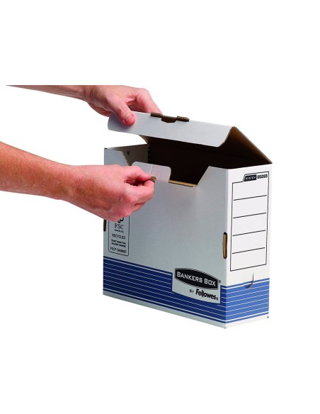 CAJA ARCHIVO DEFINITIVO FELLOWES A4 CARTON RECICL 100% LOM 100MM  AZ.