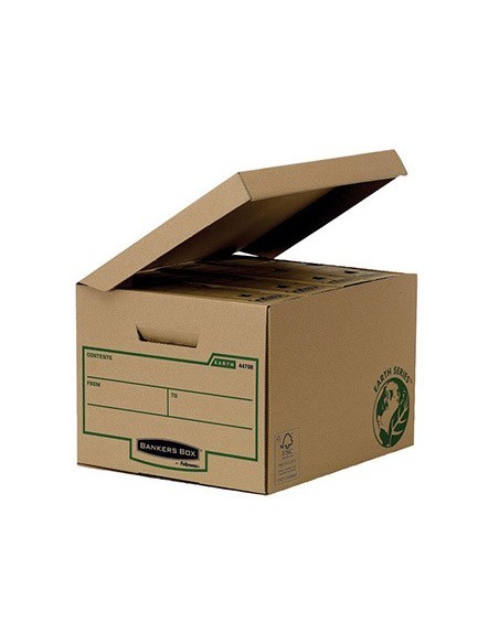 CAJON FELLOWES CARTON RECICLADO 4 CAJAS ARCHIVO 80MM