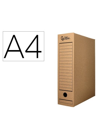 CAJA ARCHIVO DEF A4 CARTON RECICL 325G LOMO 82MM KRAFT 325X82X250MM