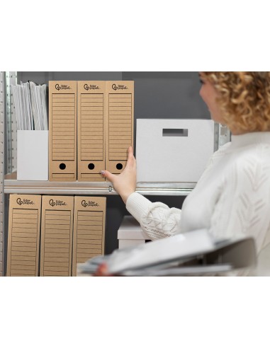CAJA ARCHIVO DEF A4 CARTON RECICL 325G LOMO 82MM KRAFT 325X82X250MM
