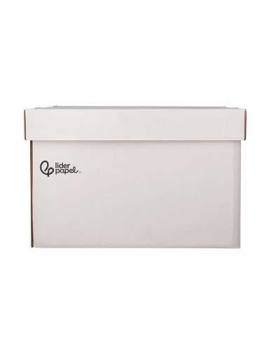 CONTENEDOR LIDERPAPEL CARTON AUTO 4 CAJAS 430X383X265MM BLANCO