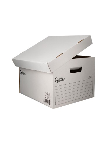 CONTENEDOR LIDERPAPEL CARTON AUTO 4 CAJAS 430X383X265MM BLANCO
