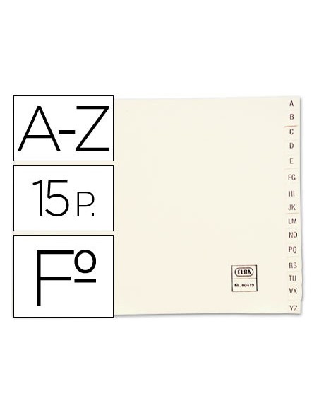 SEP.APAISADO ALFABETICO ELBA CLASIF.CARTULINA   ARCH.FL.