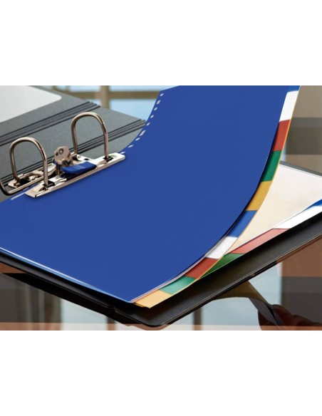 SEPARADOR LIDERPAPEL PLASTICO JUEGO  6 SEPARADORES FOLIO 16 TALADROS