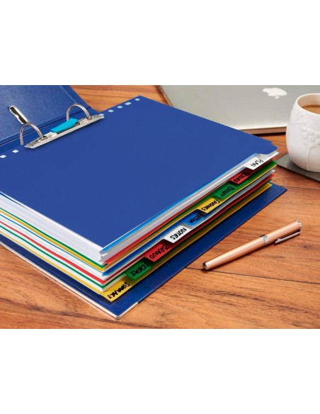 SEPARADOR LIDERPAPEL PLASTICO JUEGO  6 SEPARADORES FOLIO 16 TALADROS