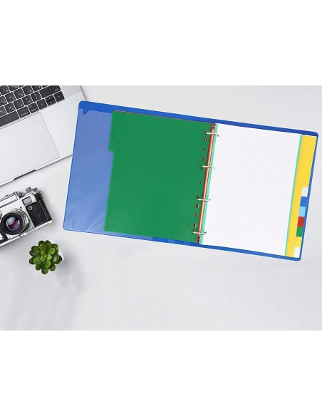 SEPARADOR LIDERPAPEL PLASTICO JUEGO  6 SEPARADORES FOLIO 16 TALADROS