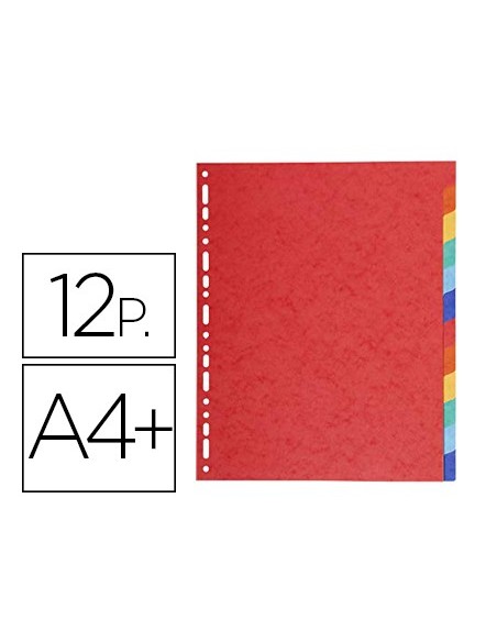 SEPARADORES EXACOMPTA CARTULINA BRILLO 12 SEP. A4+ MULTITALADRO