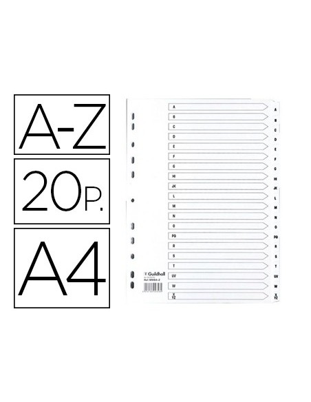 SEPARADOR EXACOMPTA CARTULINA BL A-Z 20 SEP A4 11TAL.