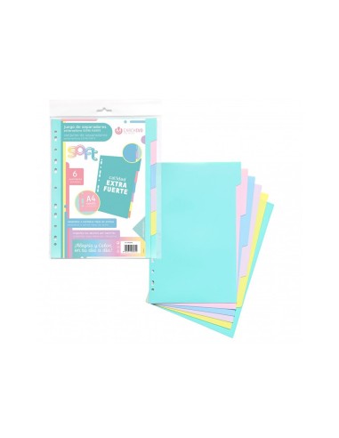 SEP.CARCHIVO PP. SOFT EXTRA FUERTE A4 MULTITALADRO JUEGO 6 POSICIONES