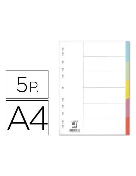 SEP.Q-CONNECT CARTULINA JUEGO 5 SEP.DIN A4 MULTITAL.