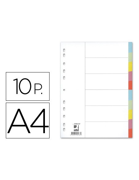 SEP.Q-CONNECT CARTULINA JUEGO 10 SEP.DIN A4-MULTITAL.