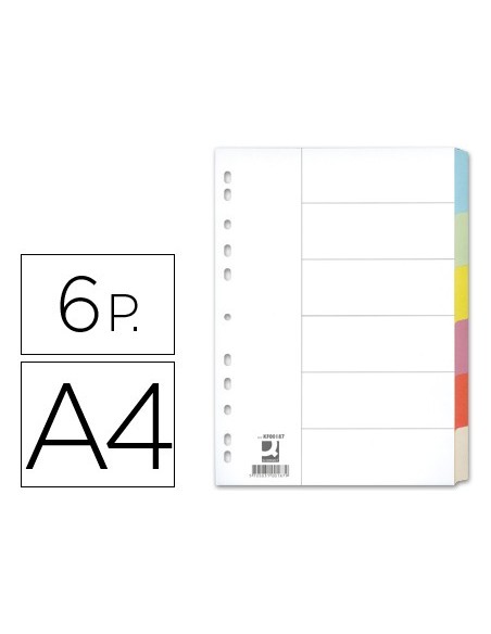 SEP.Q-CONNECT CARTULINA JUEGO 6 SEP.DIN A4 MULTITAL.