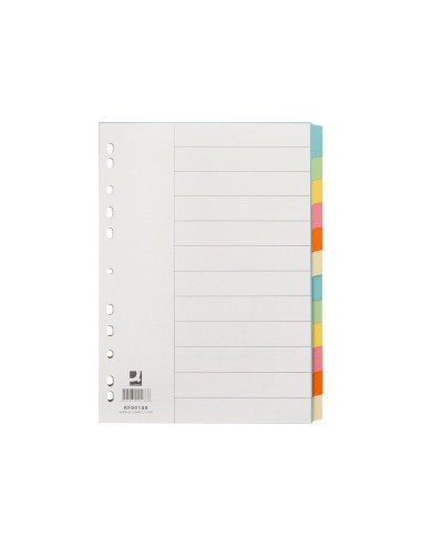 SEP.Q-CONNECT CARTULINA JUEGO 12 SEP.DIN A4-MULTITAL.