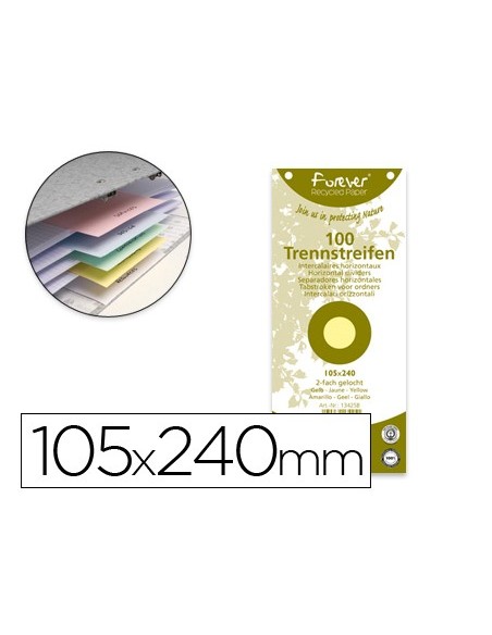 SEPARADOR CARTULINA RECICLADA J/100 SEP. 105X240 TALADROS COL.SURT.