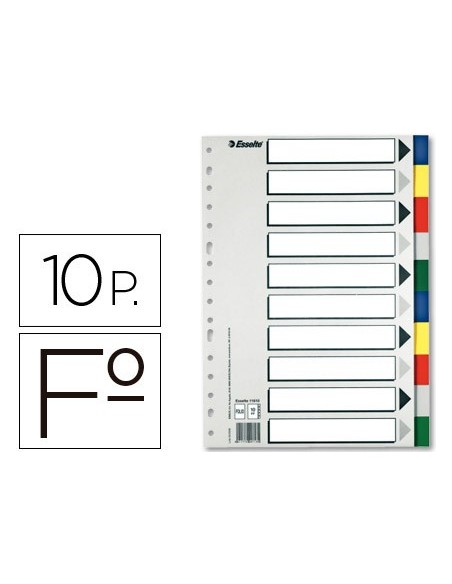 SEPARADOR ESSELTE PLASTICO JUEGO 10 SEPARADORES FL.5 MULTITALADRO