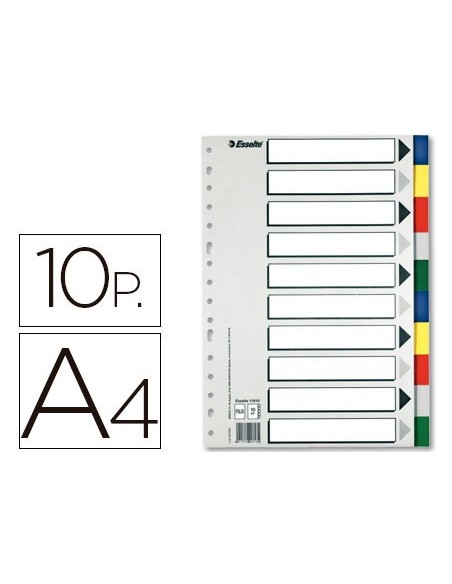 SEPARADOR ESSELTE PLASTICO JUEGO 10 SEPARADORES A4C/5 MULTITALADRO