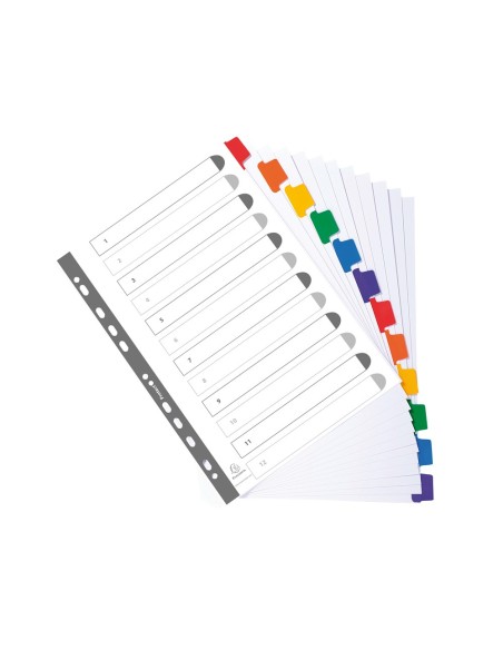 SEPARADOR EXACOMPTA CARTULINA JUEGO 12 SEPARADORES A4 MULTI.BLANCO