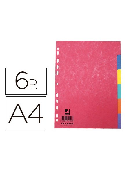 SEPARADOR Q C/CART.BRILLO JUEGO 6 SEPARADORES A4 MULTITALADRO KF15406