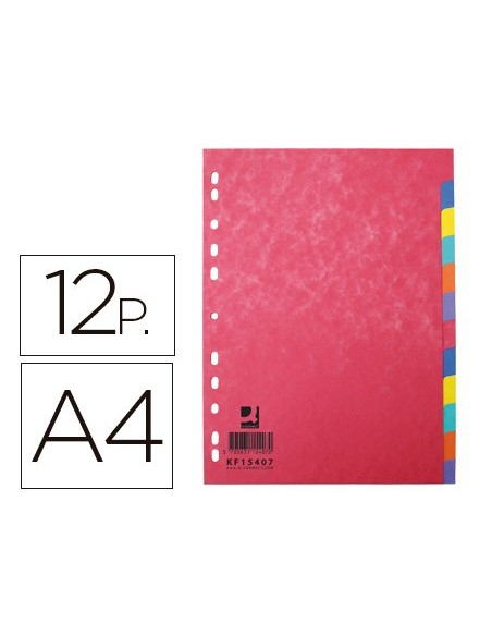 SEPARADOR Q-CON CART.BRILLO JUEGO 12 SEP. A4 MULTI.KF15407