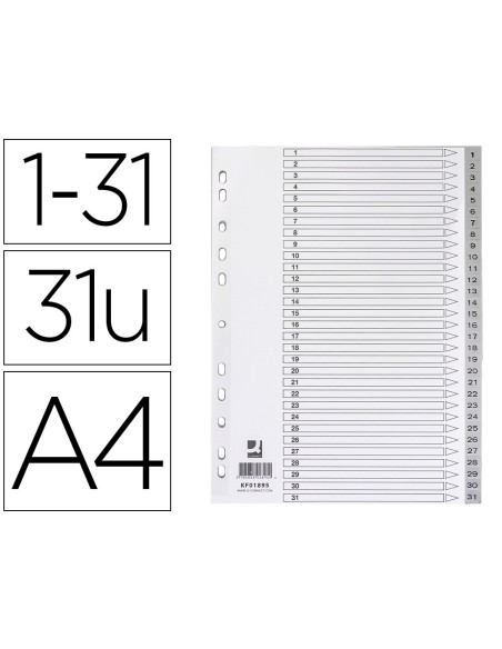 SEP.NUMERICO Q-CON.PLASTICO 1-31 JUEGO 31 SEP.A4 MULTITALADRO