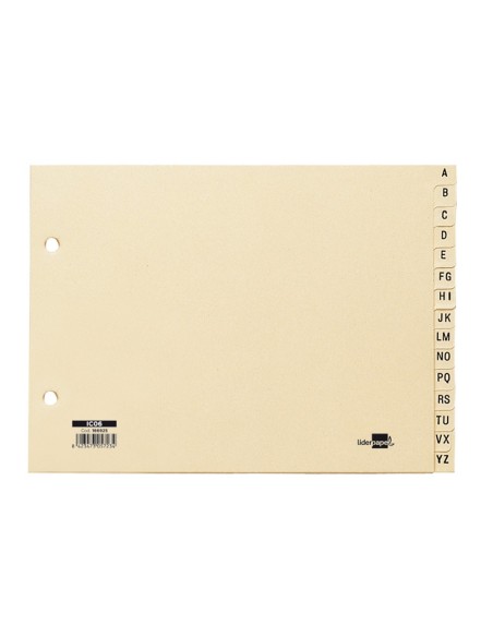 INDICE ALFABETICO  CLASIFICADOR CARTULINA ARCHIVADOR A5 APAISADO