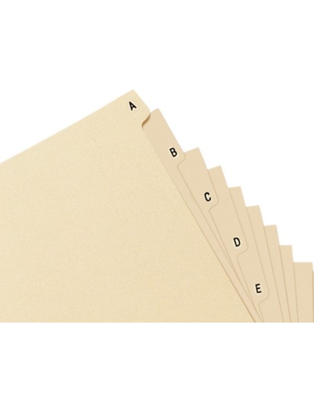 INDICE ALFABETICO  CLASIFICADOR CARTULINA ARCHIVADOR A5 APAISADO