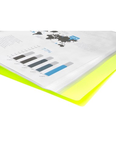 CARPETA ESCAPARATE 10 FUNDAS PP A4 AM.FLUOR OPACO