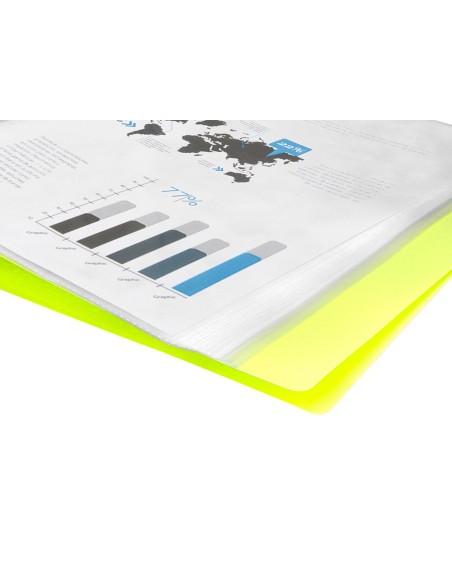 CARPETA ESCAPARATE 10 FUNDAS PP A4 AM.FLUOR OPACO