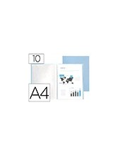 CARPETA ESCAPARATE 10 FUNDAS PP A4 CELESTE OPACO 2