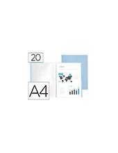 CARPETA ESCAPARATE 20 FUNDAS PP.A4 CELESTE OPACO 2